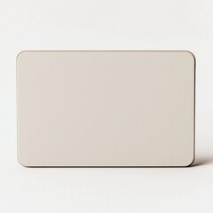 Elegant presentation of a blank beige card with rounded edges, set against a clean white backdrop, providing a modern and versatile design element.