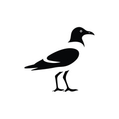 Obraz premium seagull silhouette flat vector illustration
