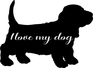 dog silhouette, dog, dog breeds, logo, vector, silhouette, i love my dog, animal, illustration, icon, sign, design, black, symbol, pet, love

