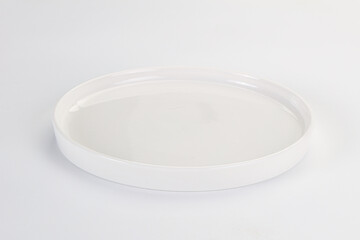 White ceramic empty plate dishware