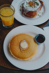 Croque Madame, Cappuccino, and Pancakes – Perfect Breakfast
