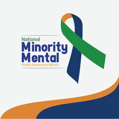 Vector National Minority Mental Health Awareness Month. flat design. story design. flat illustration. simple and elegant