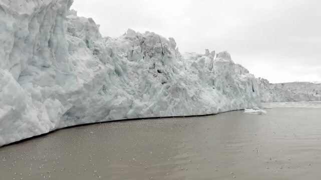 Arctic circle massive icecap and arctic ocean, Aerial view