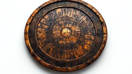 Ancient circular artifact with inscriptions.