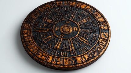 Obraz premium Ancient decorative astrological calendar design.
