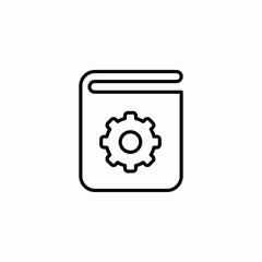 settings gear book icon vector sign