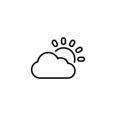 weather cloud sun icon vector sign