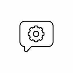 settings gear message icon vector sign