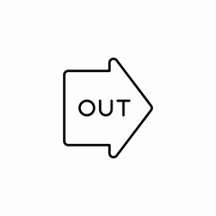 out direction arrow icon vector sign