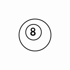 billiard eight ball icon vector sign