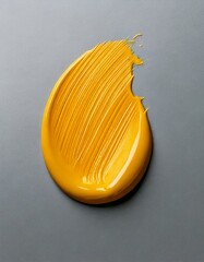 Yellow paint brush strokes on grey background 