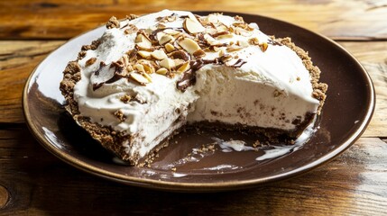 A Slice of Decadent Almond Ice Cream Pie: A Delicious Dessert