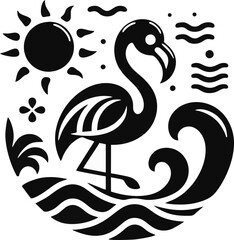 Simple Flamingo Spring Break logo