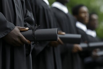African female college student looking pretty at her graduation ceremony