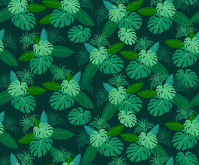 Tropical plant leaf patterns, background images, illustrations