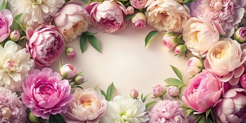 Softly petal-edged floral design featuring lush peonies in various hues , peony pattern