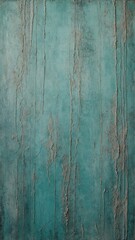 Obraz premium Aged textured turquoise blue abstract dusty erroded wall background. Grunge concrete surface texture wallpaper design. Blank dirty painted paper vertical 9:16 stories cyan backdrop.