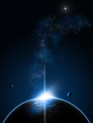 Space Solar Eclipse Background