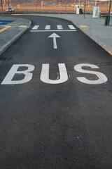 road signs in a new parking