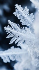 A Detailed Close-up of Intricate Ice Crystals