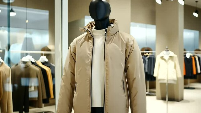 Military-style mannequin in combat boots and tactical jacket