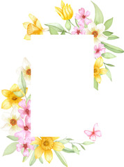 Elegant Spring Tulip and Blossom Frame