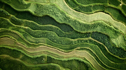 Textured green waves, abstract natural design with intricate patterns, ideal for backgrounds or eco-themed projects.
