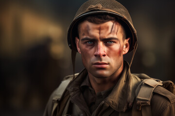 Soldier During World War II : A Brave Combatant on the Battlefield. Embodying the Spirit of War, History, and Sacrifice in the Fight for Victory. History book.