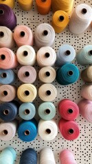 Fototapeta premium Vibrant Yarn Collection, Colorful Threads for Crafting