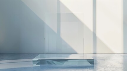 Modern Glass Display Showcase in Minimalist Interior