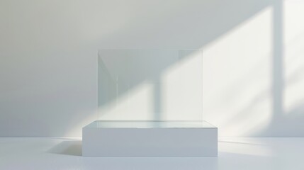 Fototapeta premium Modern Empty Glass Display Showcase