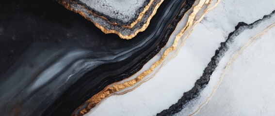 Exploring the intricate patterns and rich colors of obsidian's glassy texture in a unique abstract representation