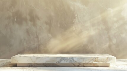 Marble Display Stand - Beige Background