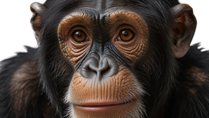chimpanzee on a transparent background. monkey on a transparent background
