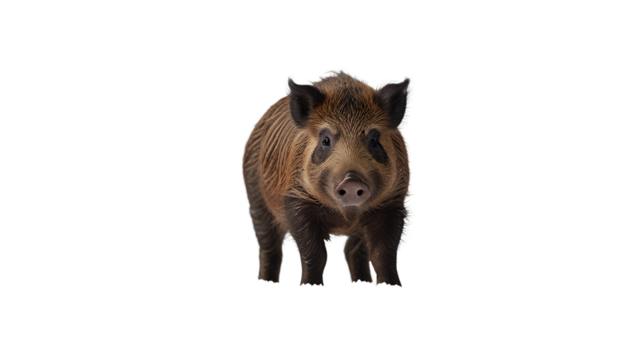 wild boar on a transparent background. wild pig on a transparent background