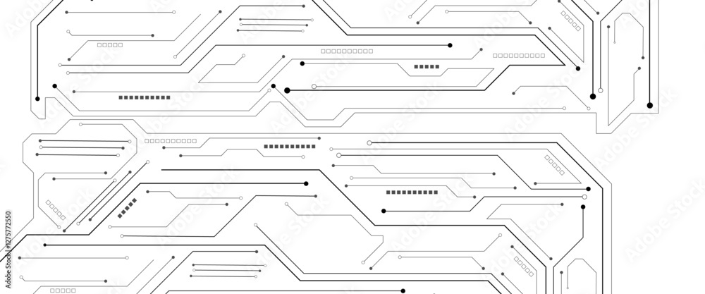 Poster vector technology black circuit diagram concept. abstract technology on white background. high-tech 