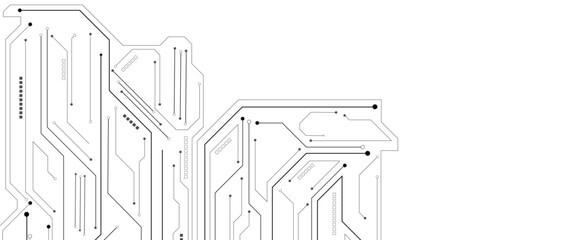 Abstract technology circuit diagram on white background. Technology black circuit diagram.
