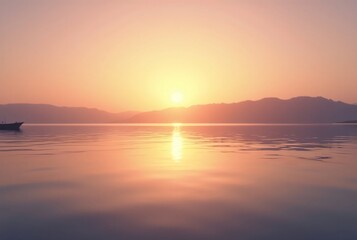 Obraz premium sunset over the lake