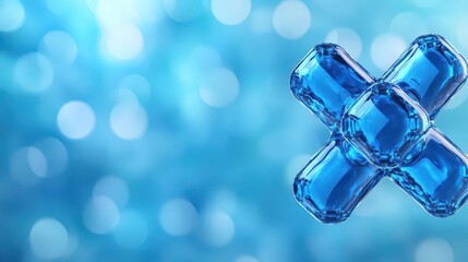 A blue molecule with a cross shape