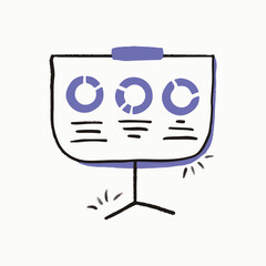 Business and finance hand-drawn icons set. Sketch-style illustrations of financial growth, data analysis, investment, and digital marketing. Flat vector doodle collection for business presentations