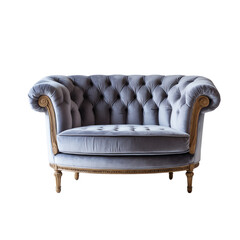 Classic Velvet Love Chair with Luxurious Upholstery and Curved Arms.