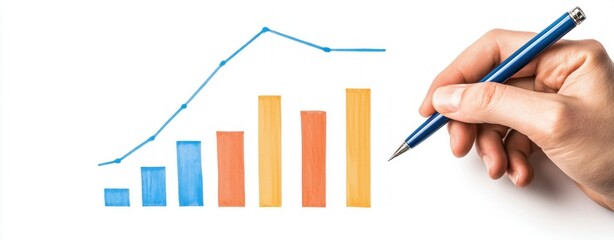 Hand Drawing Growth Chart Business Success Strategy Planning Progress