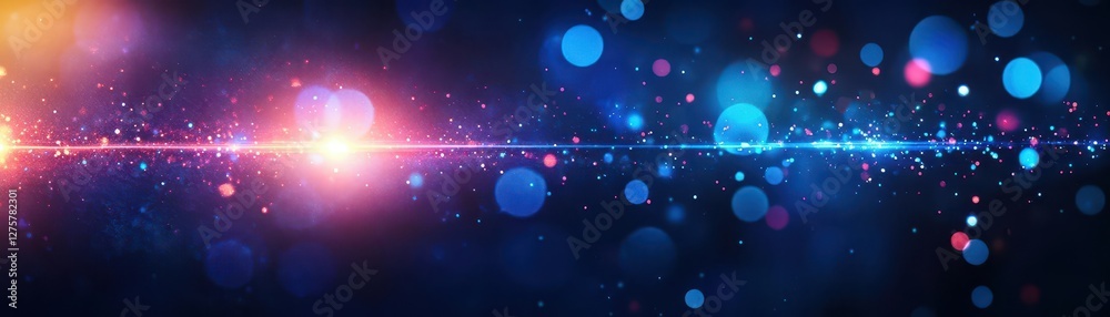 Aufkleber Dark background with bright lights creating an abstract glowing effect in a modern art style