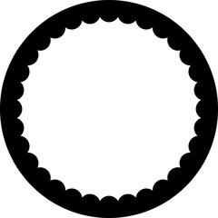 Hand drawn lace inner scalloped frame. Vector illustration