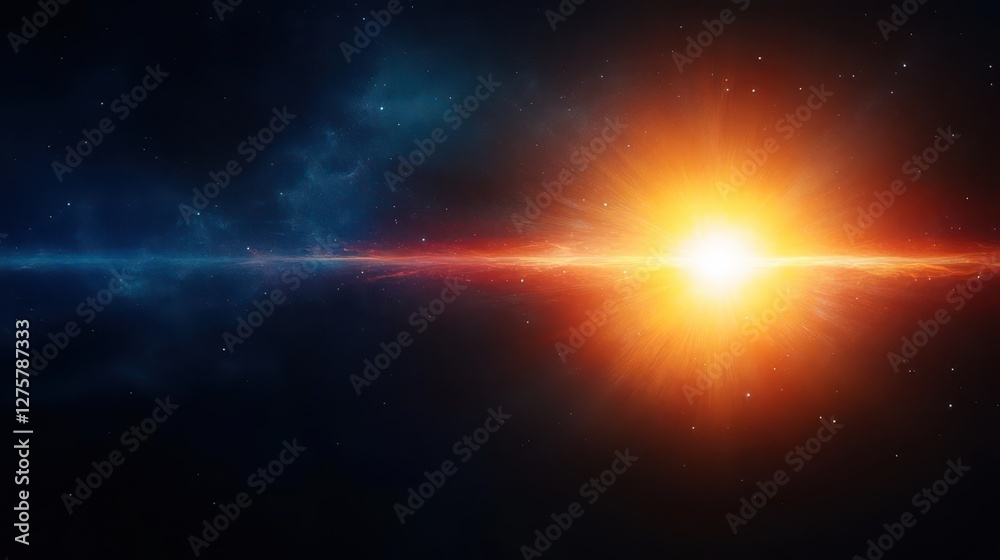 Poster Bright orange star isolated on a black background creating a striking visual contrast and appealing design