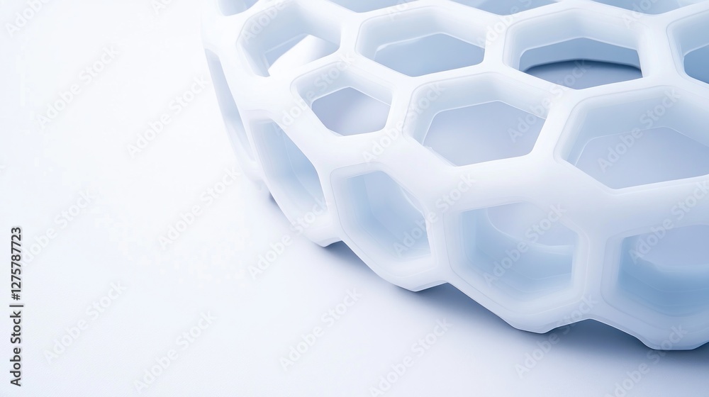 Poster Abstract Hexagonal Structure Light Blue Geometric Design Background