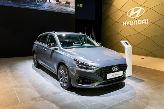 Hyundai i30 Wagon (2024) car at the Brussels Motor Show. Brussels, Belgium - January 10, 2025.