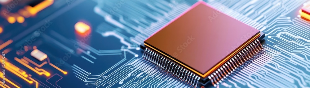 Poster Abstract circuit board futuristic technology processing background