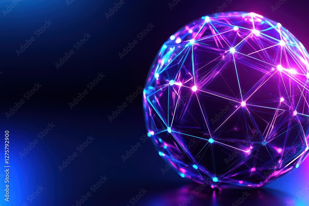 Poster Abstract Digital Data Plexus Technology Background 4k animation of an abstract plexus shape technology background with low polygons lines and dots for network digital data concept