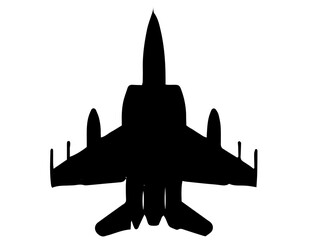 silhouette of jet fighter
